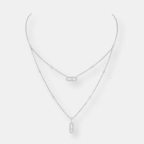 Collier move uno 2 rangs pavé