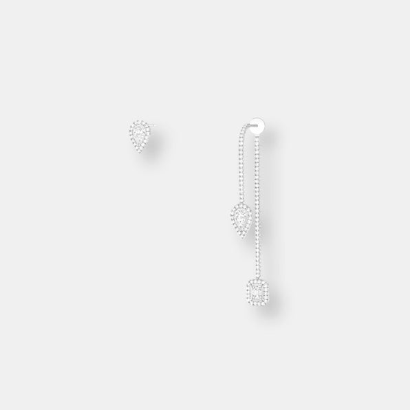 My twin hameçon pavé et puce 3x0,10ct