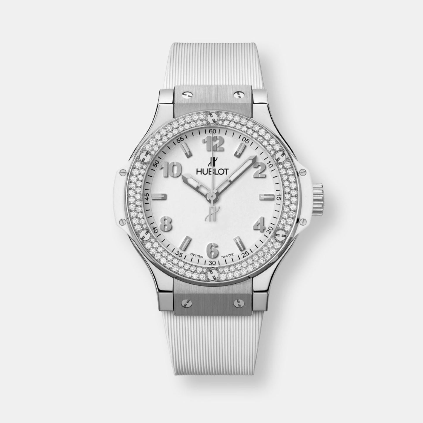 Montre big bang steel white diamonds