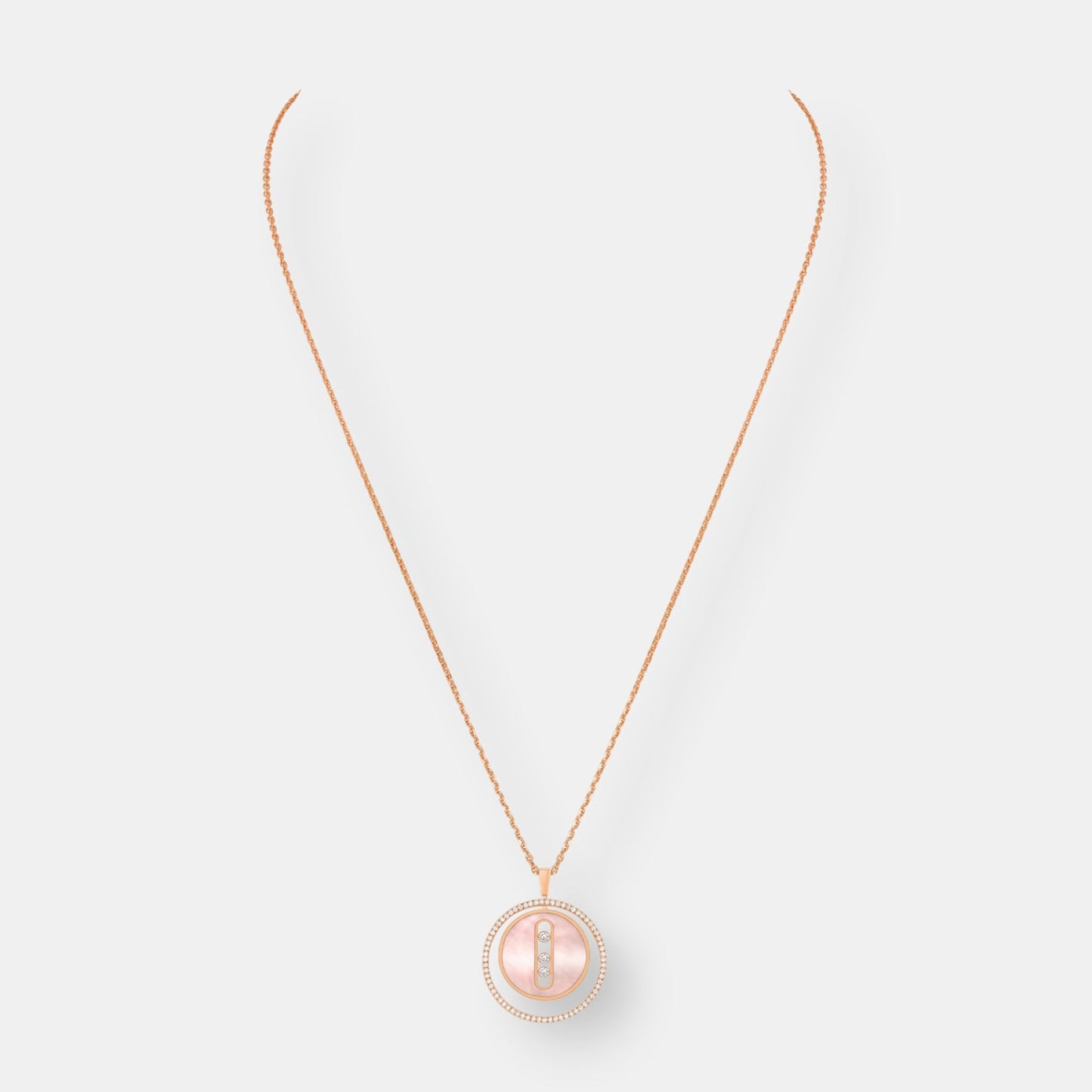 Pendentif lucky move nacre rose