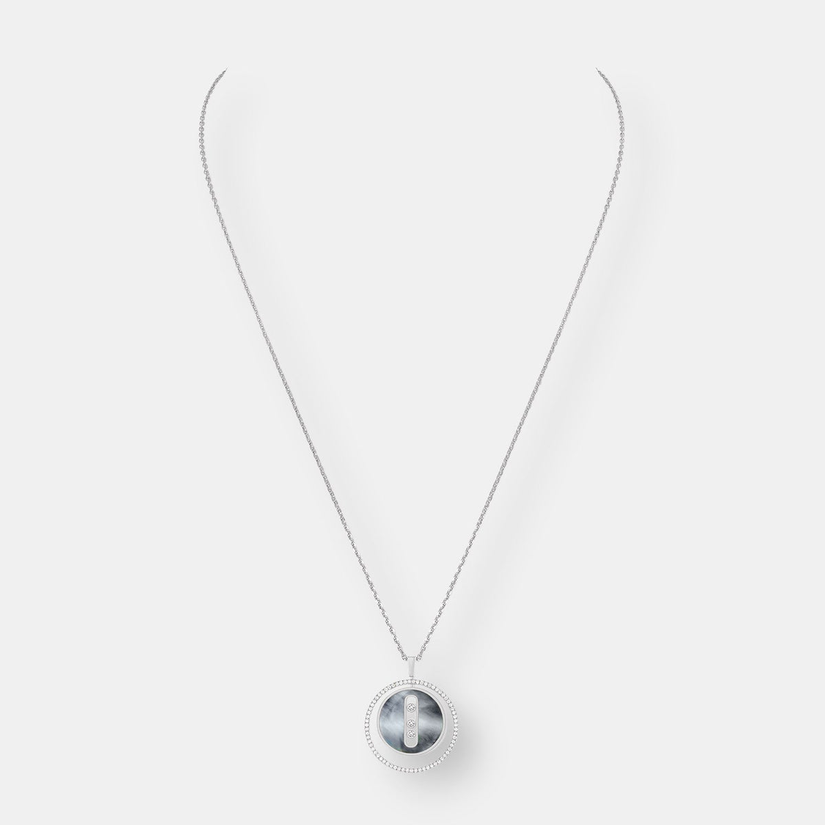 Pendentif lucky move nacre grise