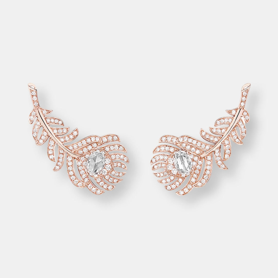 Clips d'oreilles plume de paon, pm