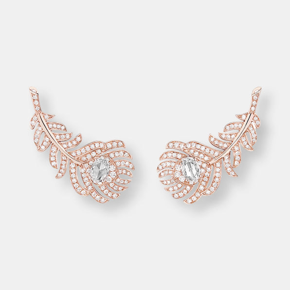 Clips d'oreilles plume de paon, pm