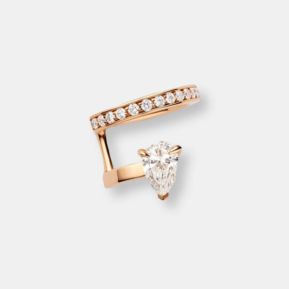 Clip d'oreille serti sur vide en or rose