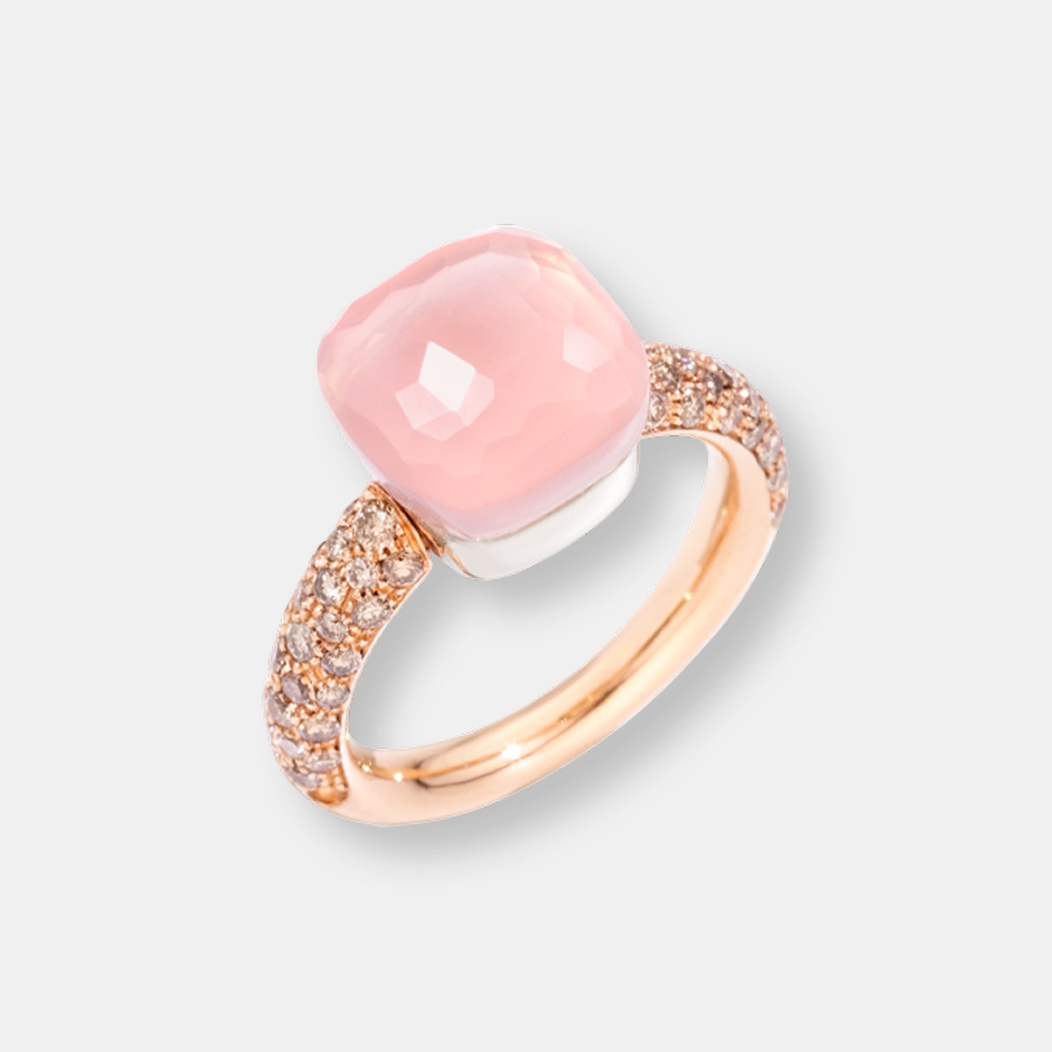 Bague nudo quarzo rosa classic