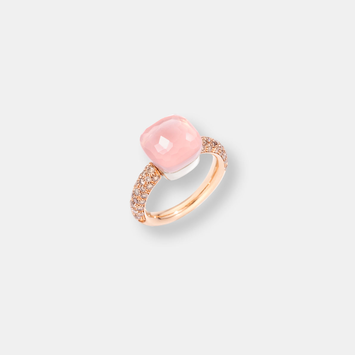 Bague nudo quarzo rosa classic