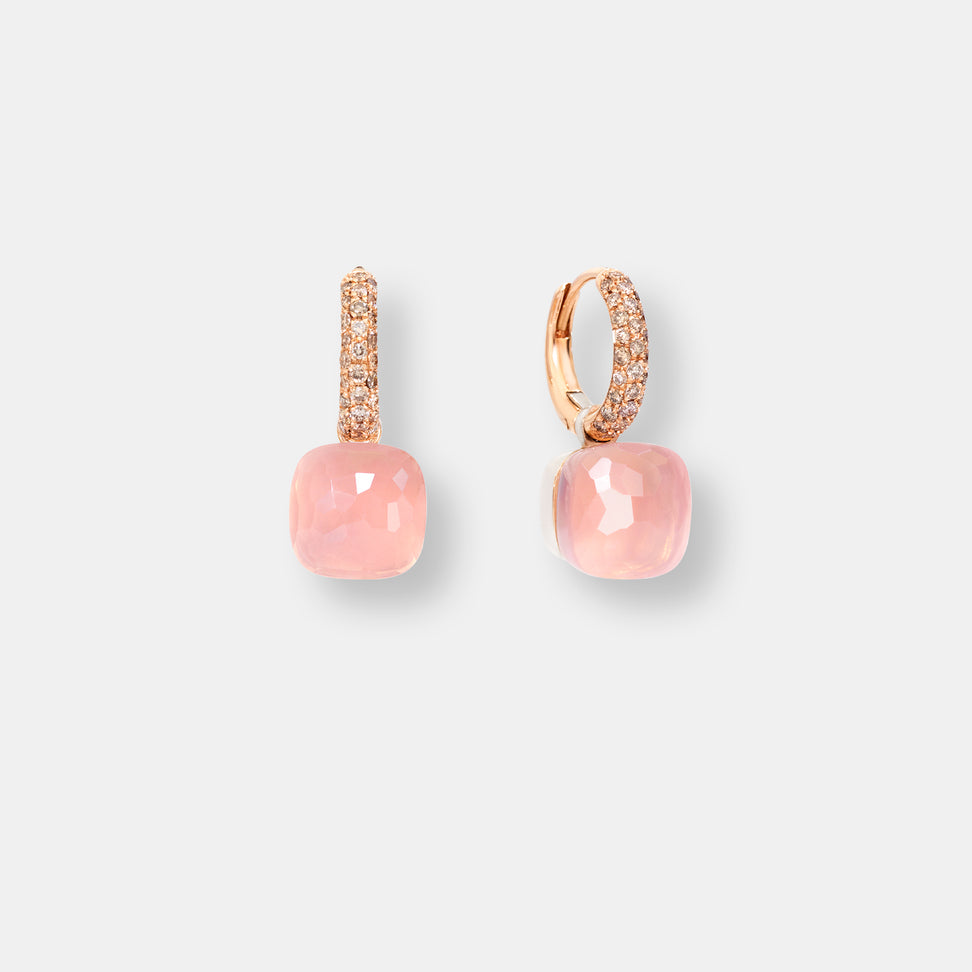 Boucles d’oreilles nudo quarzo rosa classic