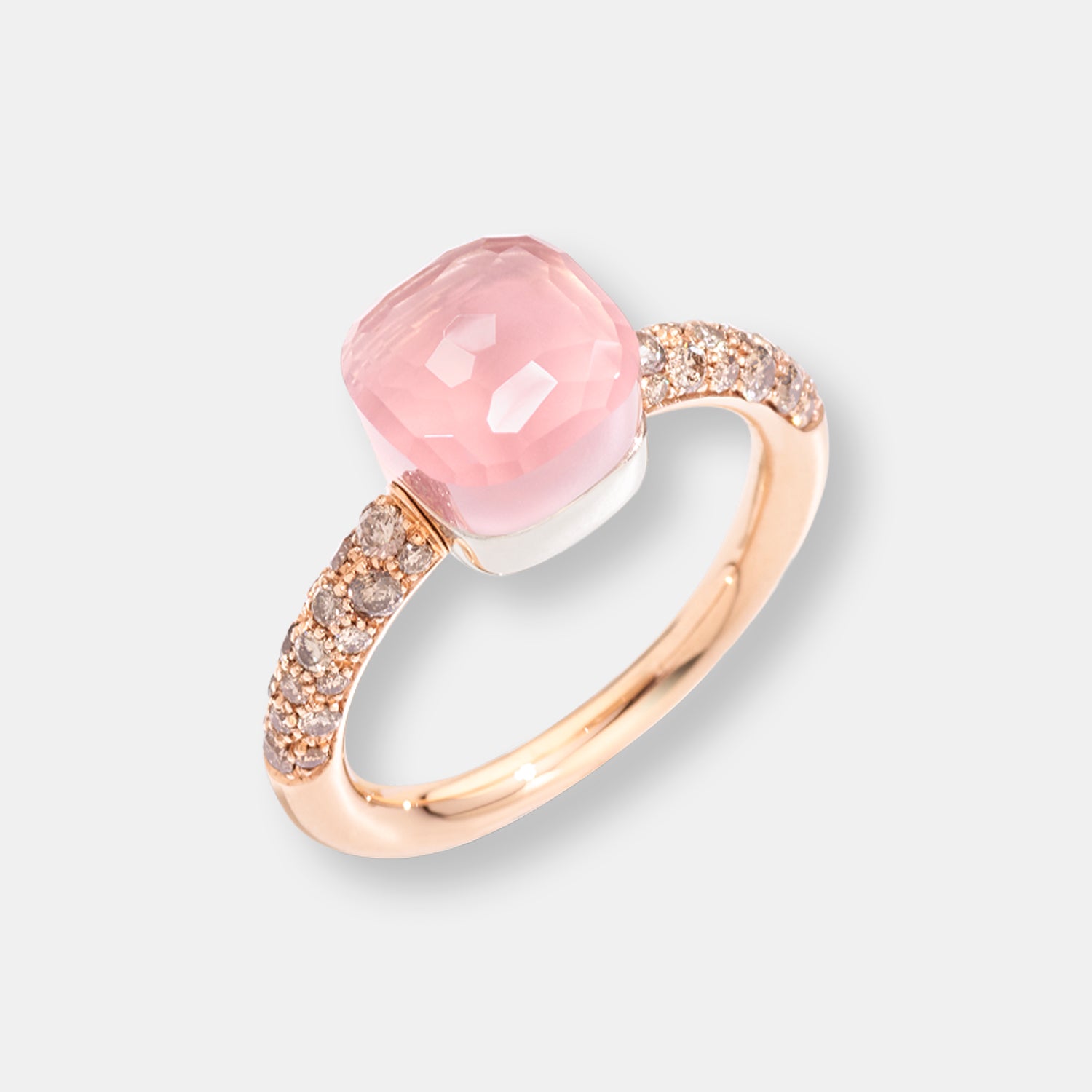 Bague nudo quarzo rosa petit