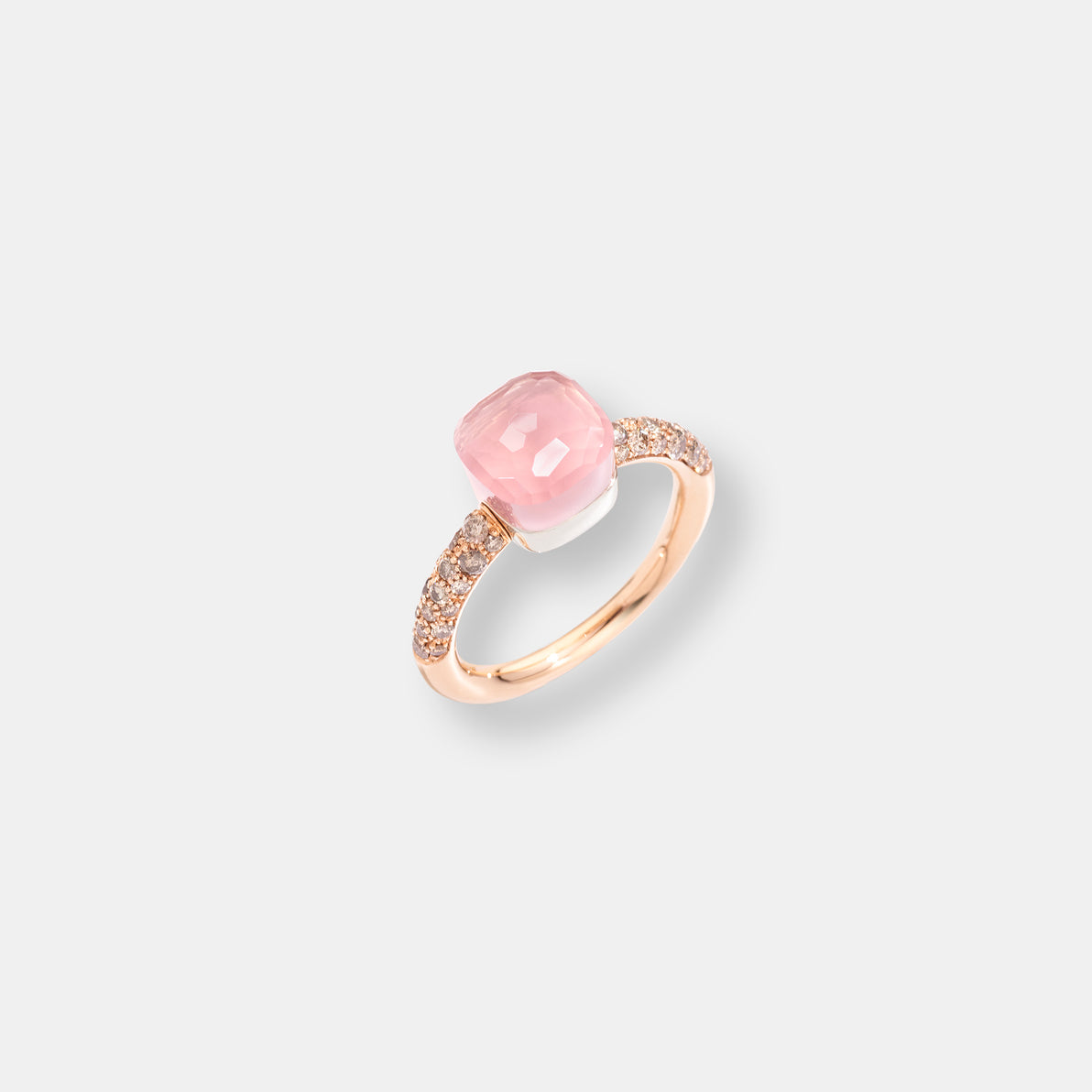 Bague nudo quarzo rosa petit