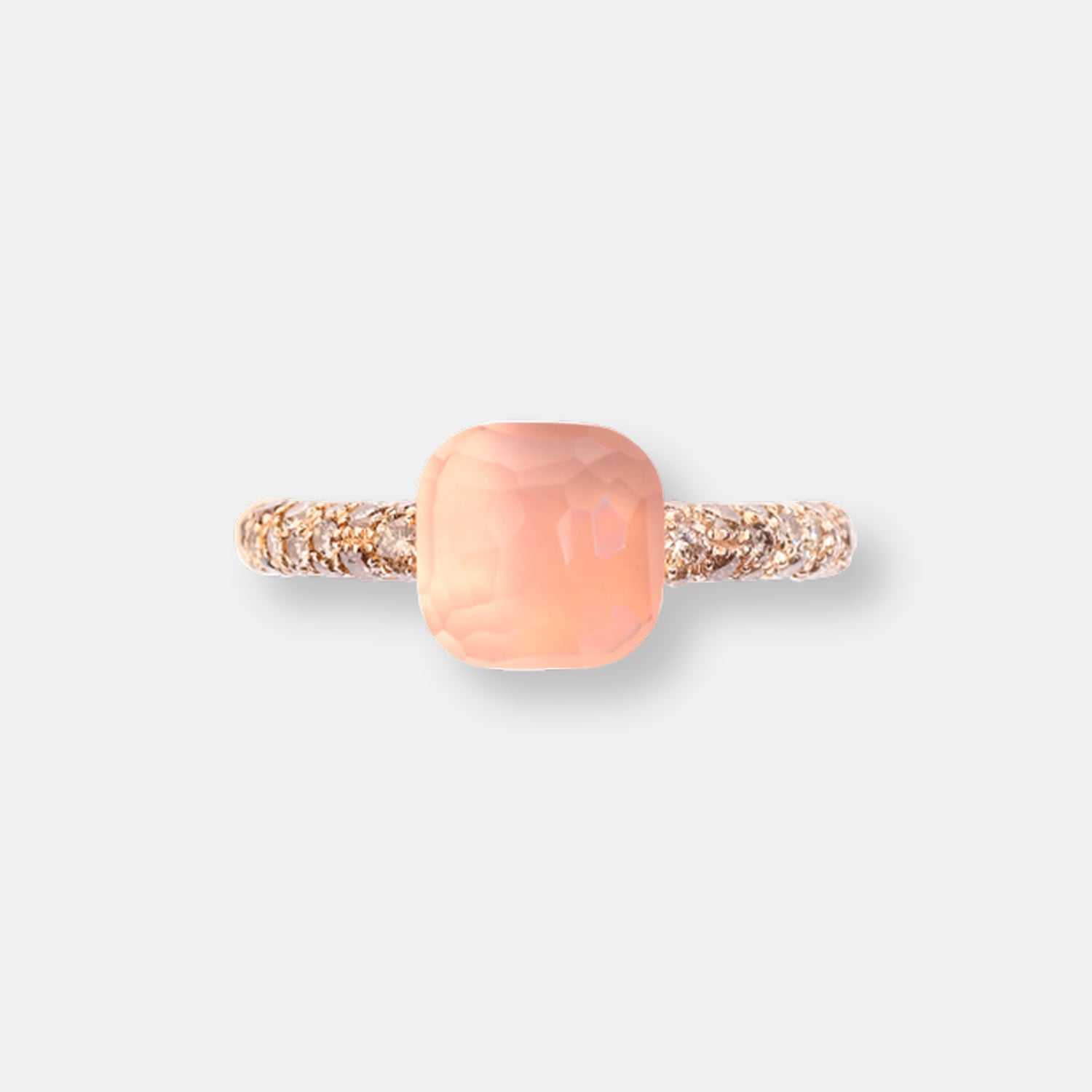 Bague nudo quarzo rosa petit