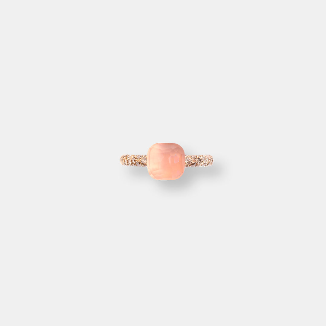 Bague nudo quarzo rosa petit