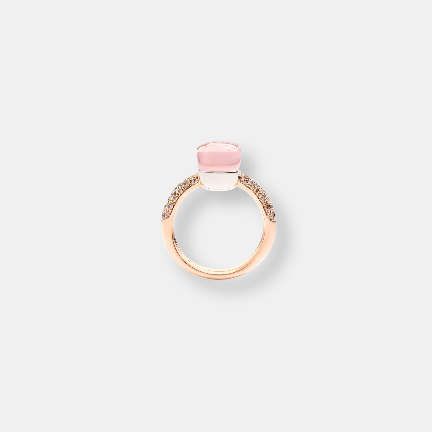 Bague nudo quarzo rosa petit