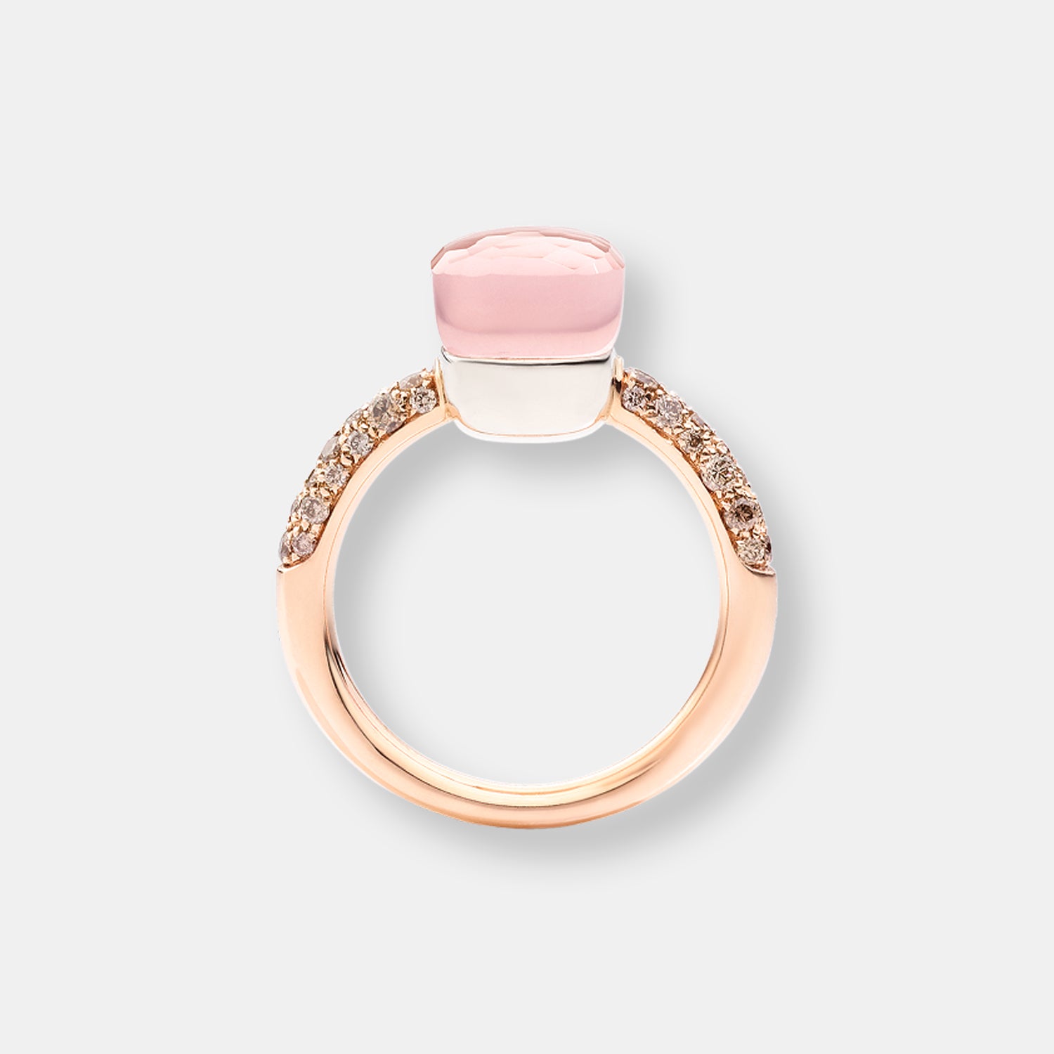 Bague nudo quarzo rosa petit