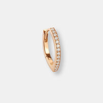 Boucle d'oreille antifer en or rose pavée de diamants