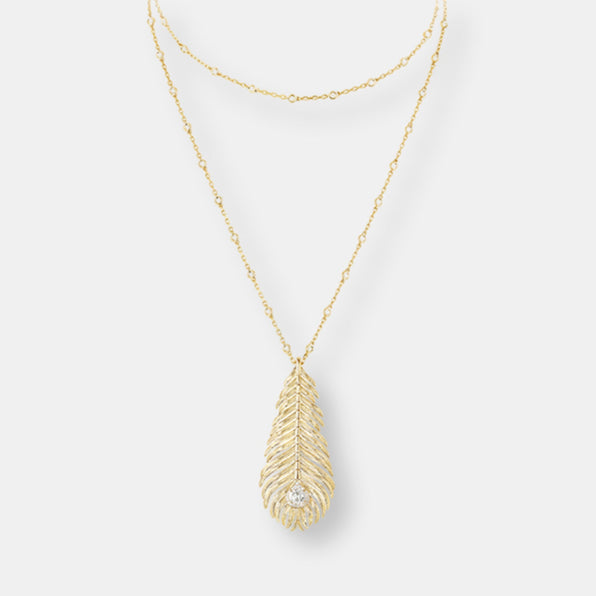 Collier plume de paon