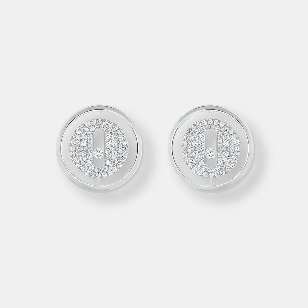 Boucles d'oreilles puces lucky move pavées