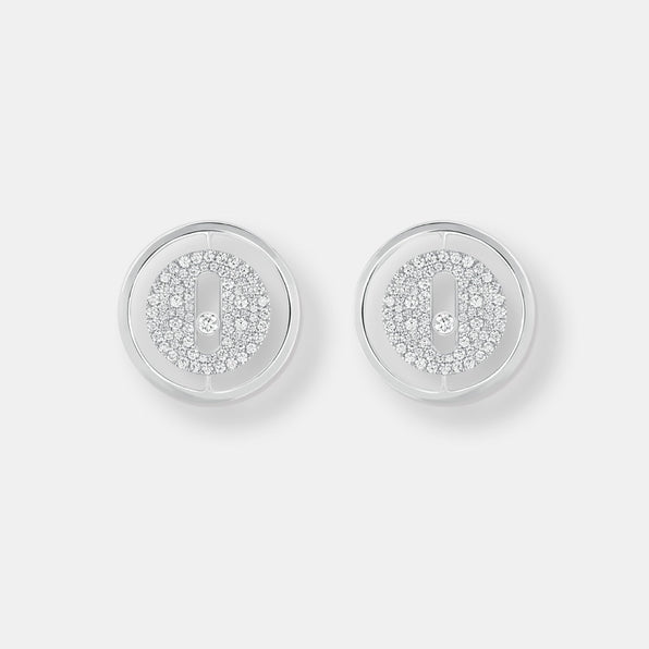 Boucles d'oreilles puces lucky move pavées