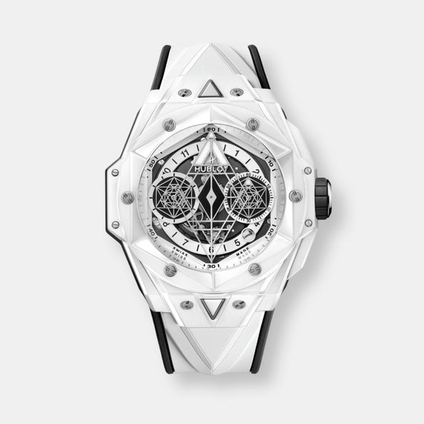 Montre big bang sang bleu ii white ceramic