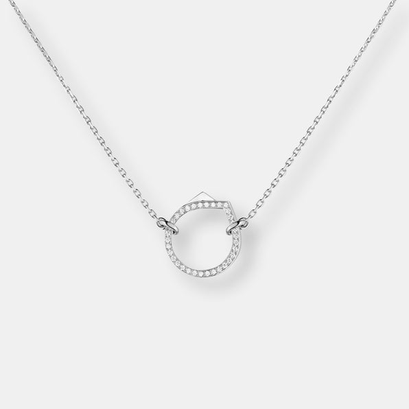 Pendentif antifer en or blanc pavé de diamants