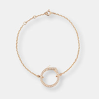Bracelet antifer en or rose pavé de diamants