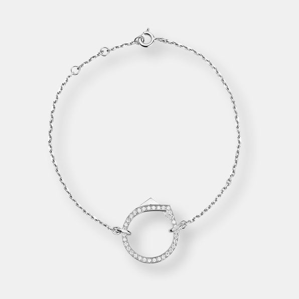 Bracelet antifer en or blanc pavé de diamants