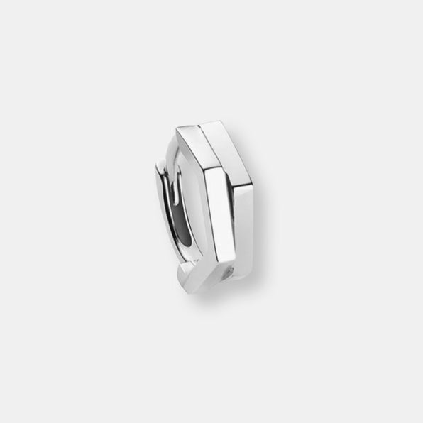 Mono boucle d'oreille antifer en or blanc