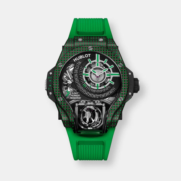 Montre mp-09 tourbillon bi-axis green 3d carbon