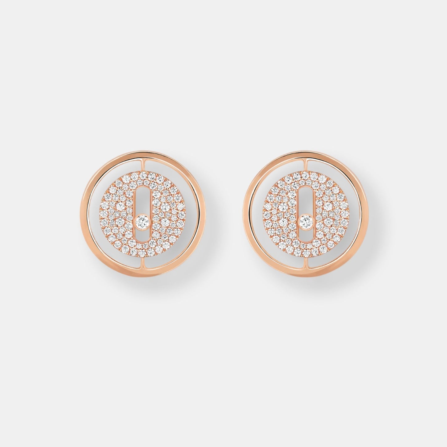 Boucles d'oreilles puces lucky move pavées