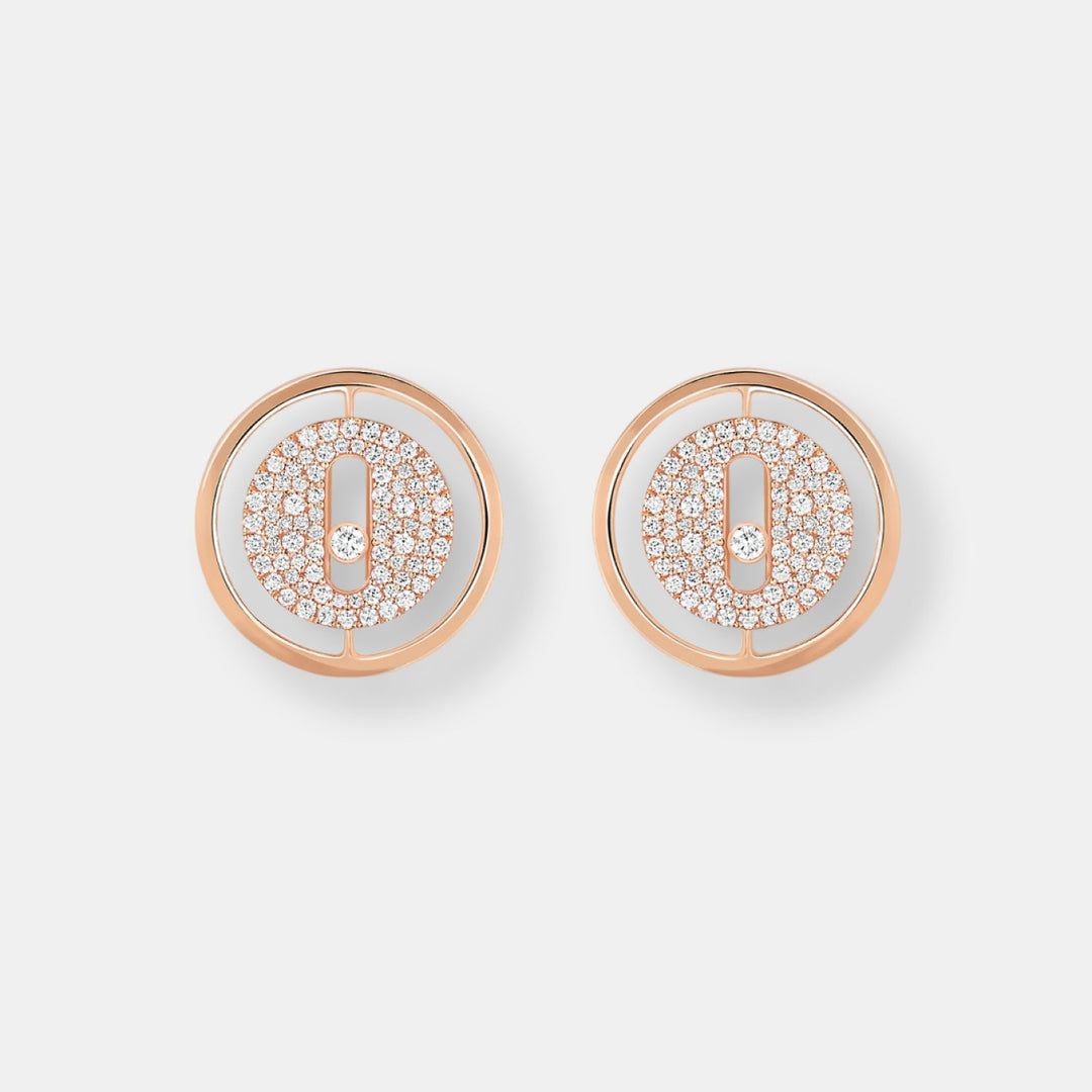 Boucles d'oreilles puces lucky move pavées