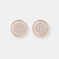 Boucles d'oreilles puces lucky move pavées