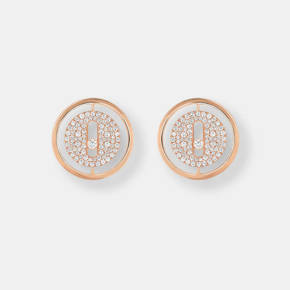 Boucles d'oreilles puces lucky move pavées