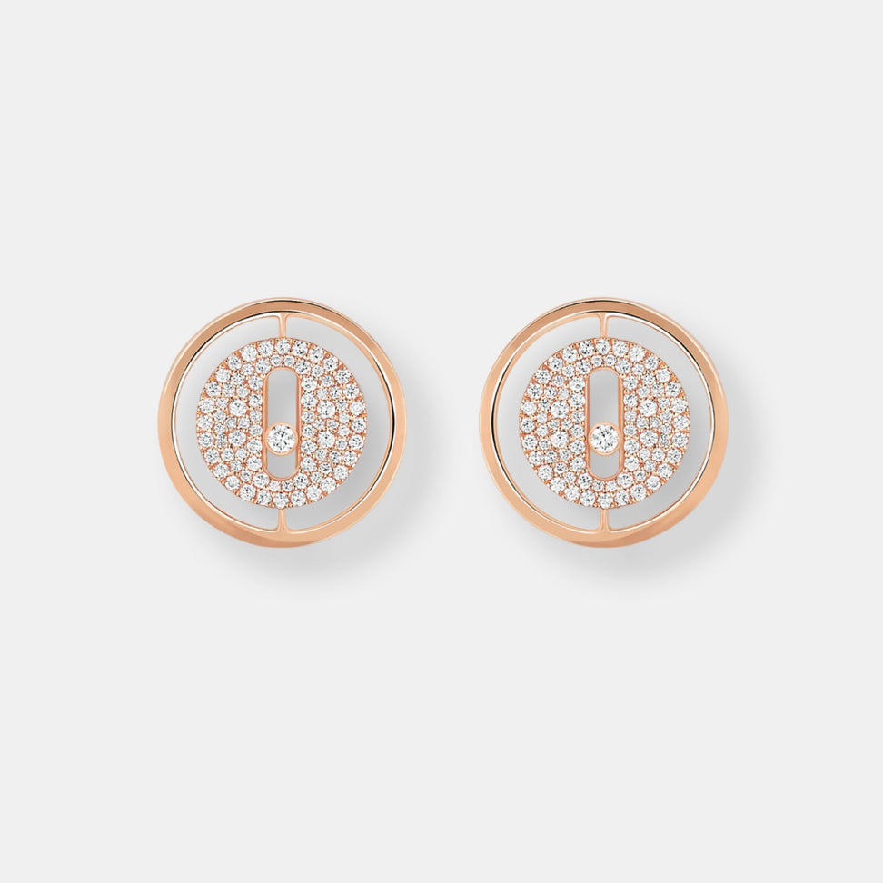 Boucles d'oreilles puces lucky move pavées