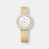 Montre  haute joaillerie, collection limelight, taille 31mm, brasserie or jaune décor 