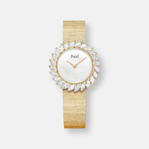 Montre  haute joaillerie, collection limelight, taille 31mm, brasserie or jaune décor 