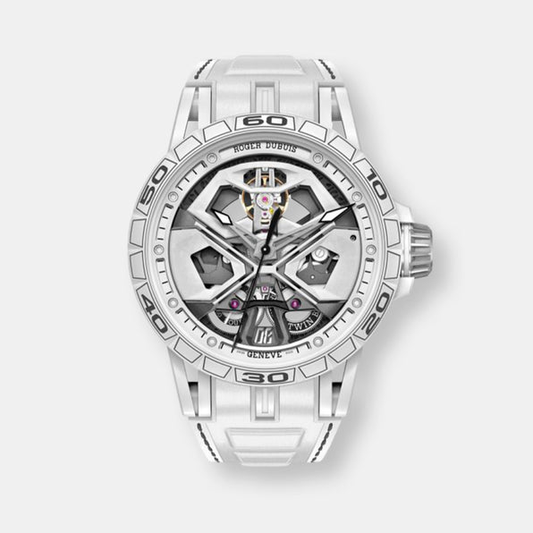Montre excalibur spider huracán white ceramic composite fiber 45mm