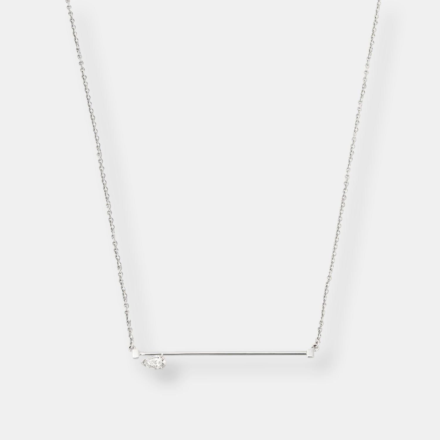 Pendentif serti sur vide en or blanc