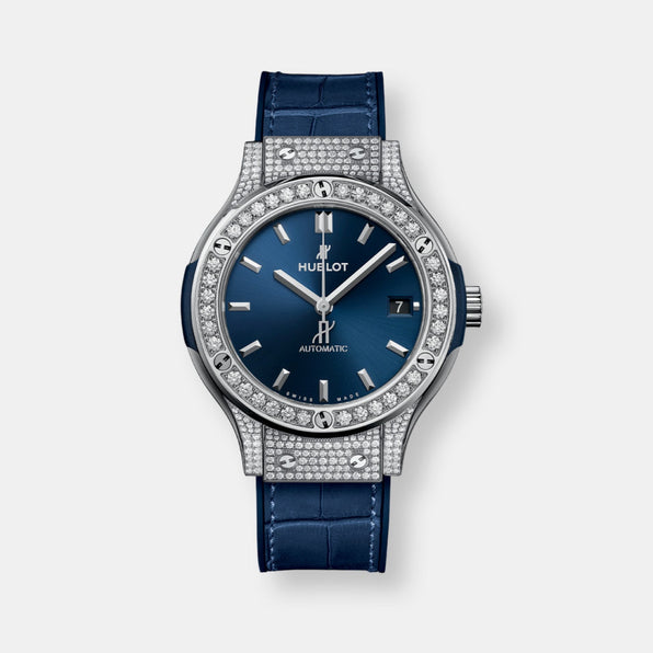 Montre classic fusion titanium blue diamonds