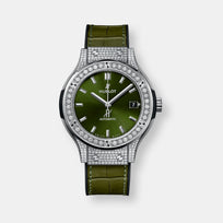 Montre classic fusion titanium green pavé