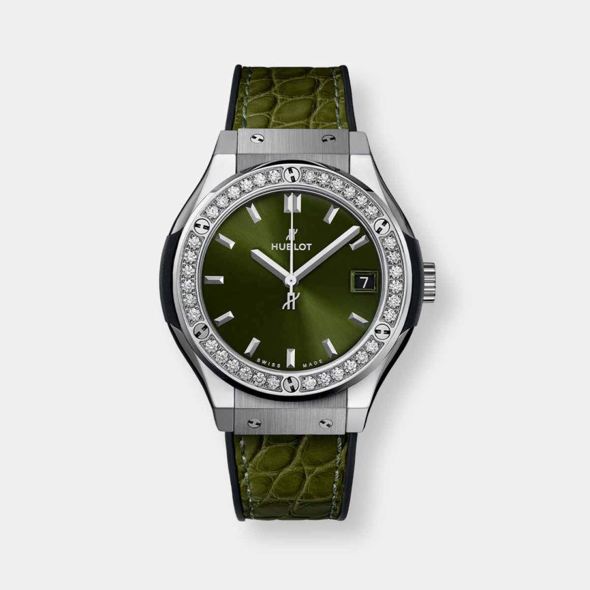 Montre classic fusion green diamonds