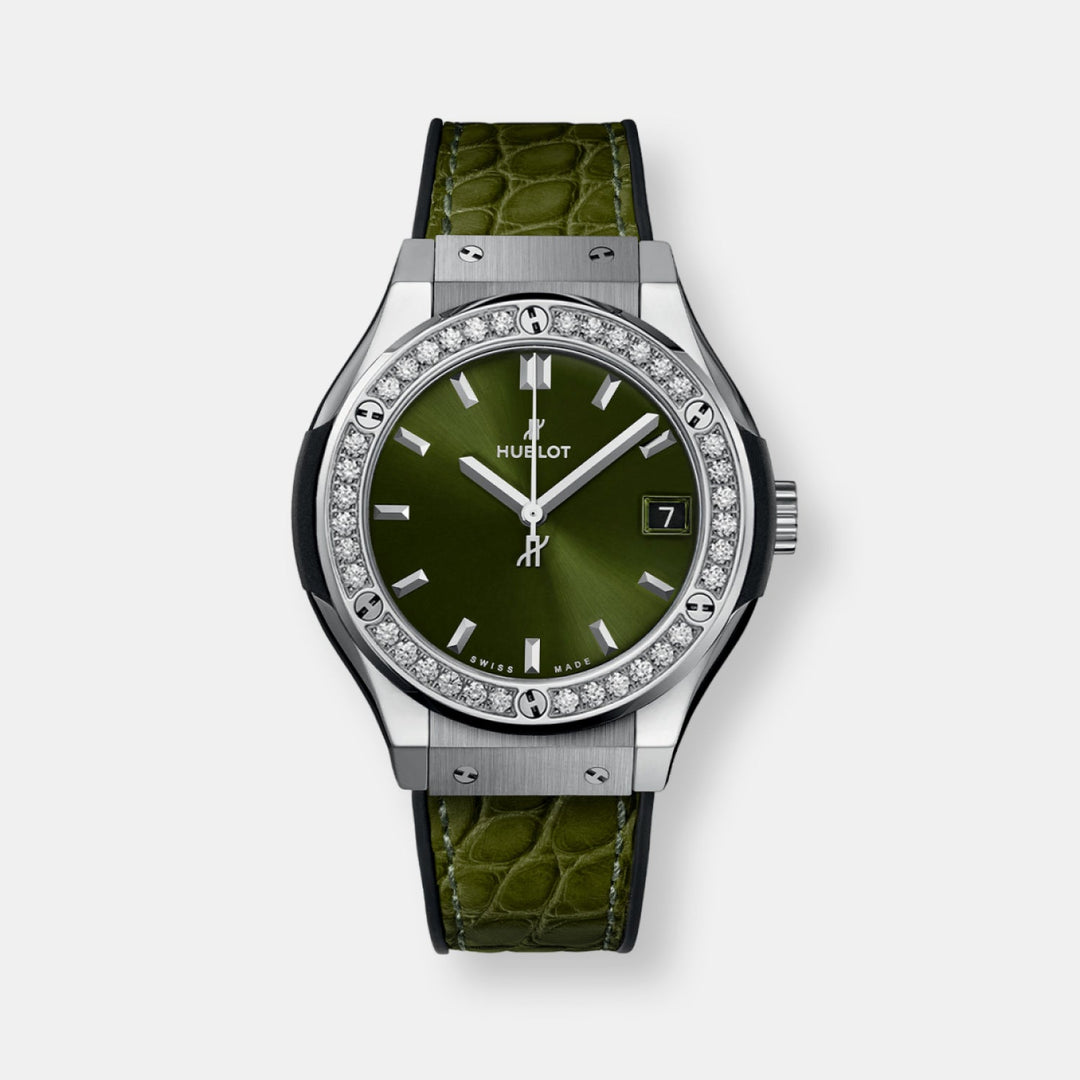 Montre classic fusion green diamonds