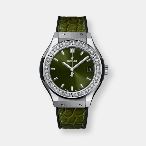 Montre classic fusion green diamonds