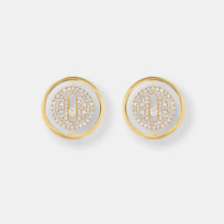 Boucles d'oreilles puces lucky move pavées