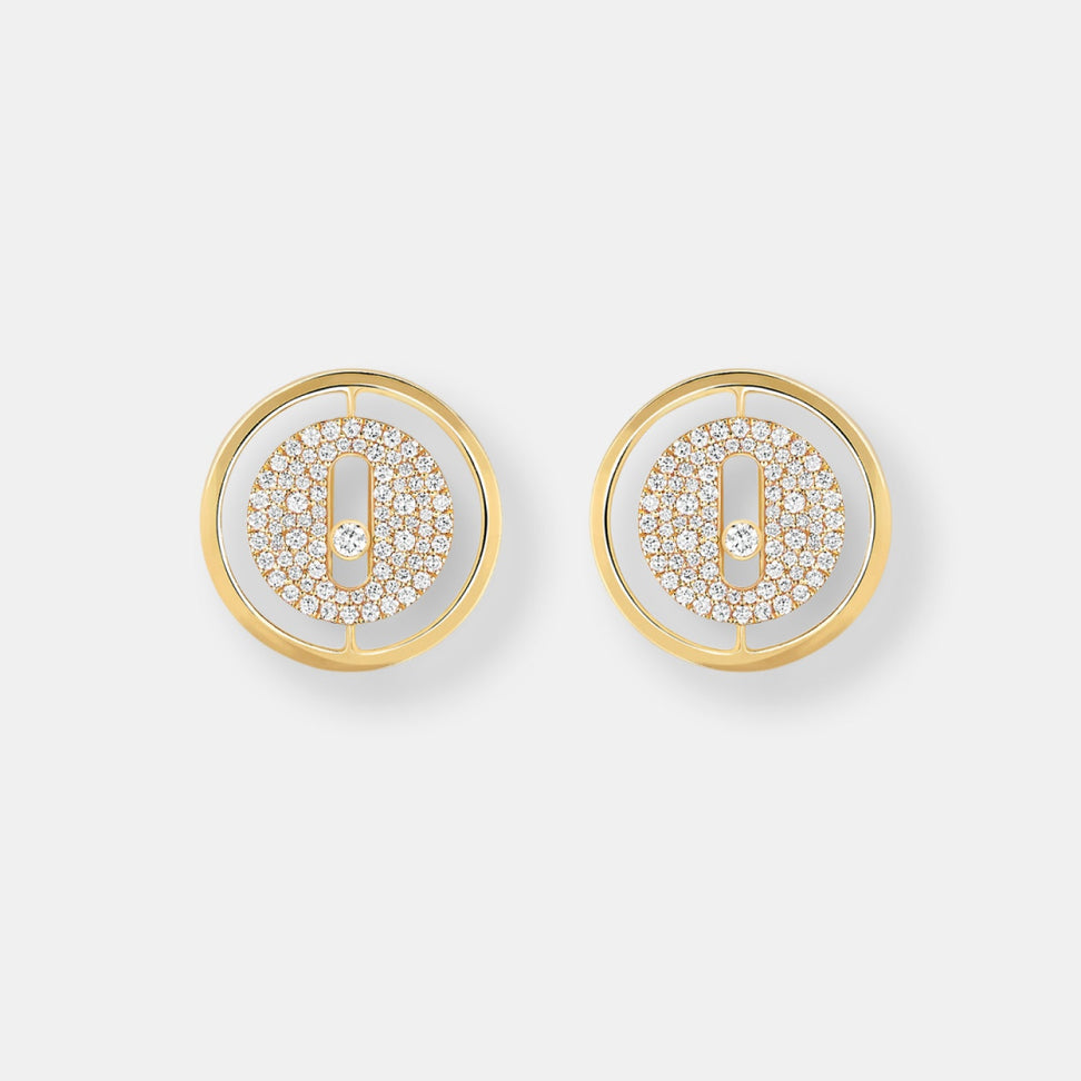 Boucles d'oreilles puces lucky move pavées