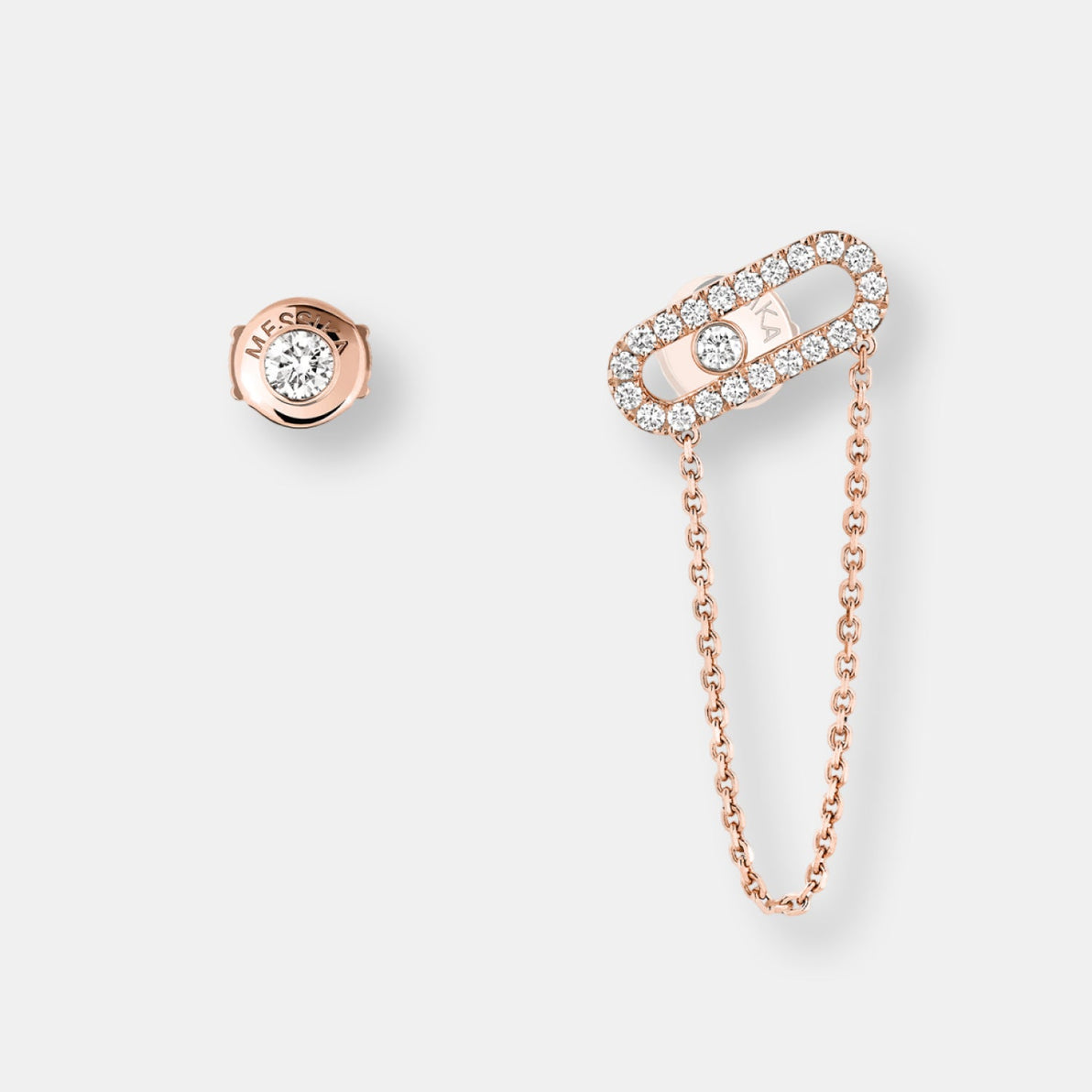 Boucles d'oreilles chaine move uno serti clos