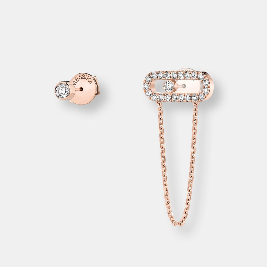 Boucles d'oreilles chaine move uno serti clos