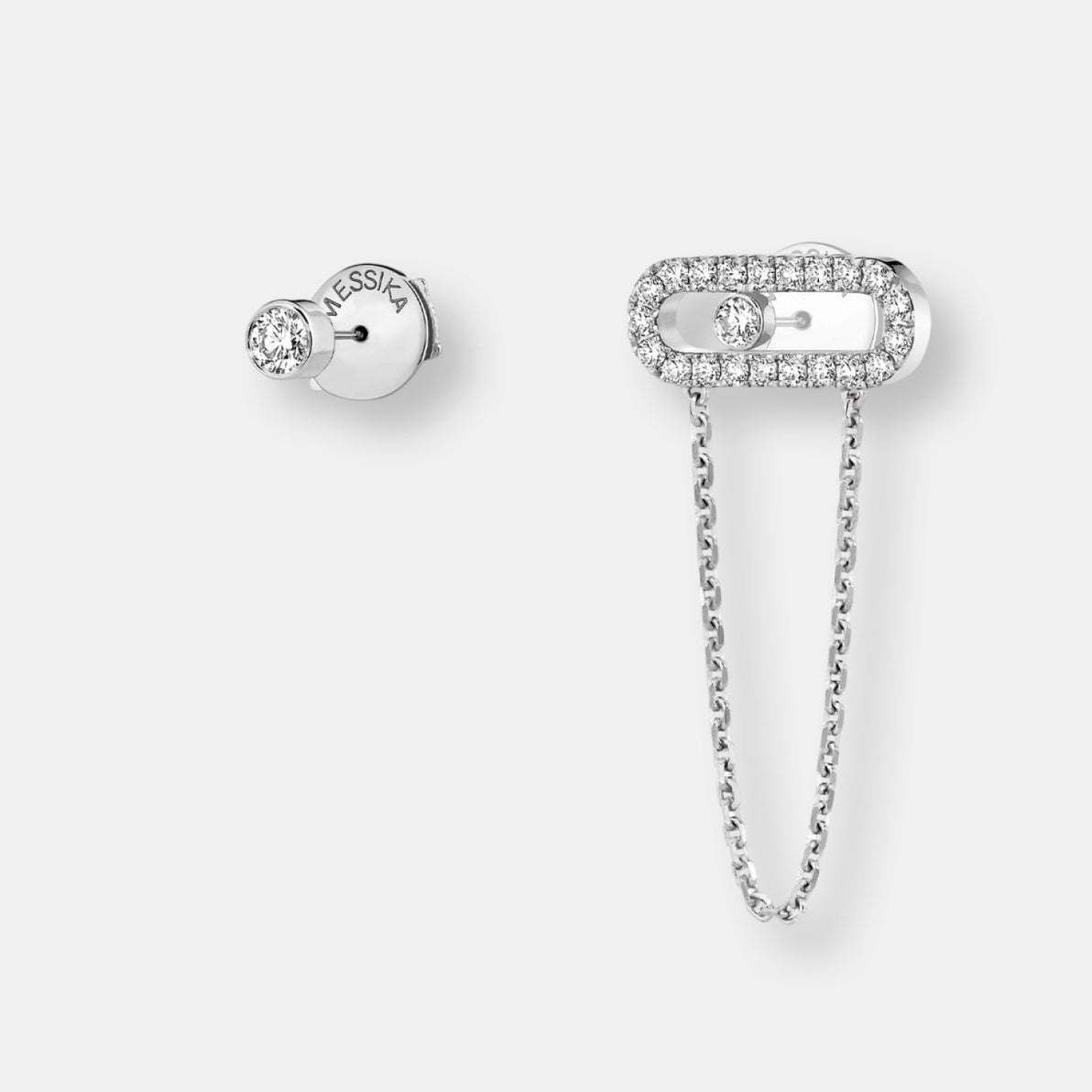 Boucles d'oreilles chaine move uno serti clos