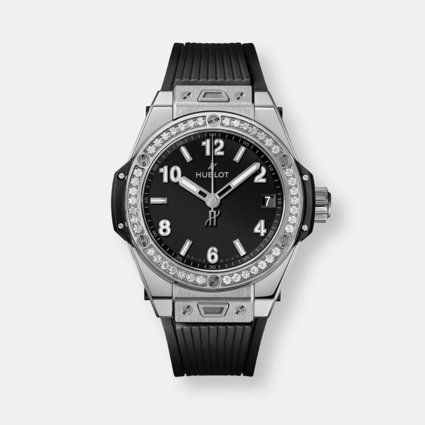 Montre big bang one click steel white diamonds