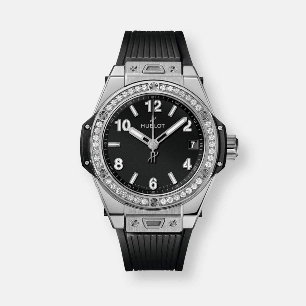 Montre big bang one click steel white diamonds