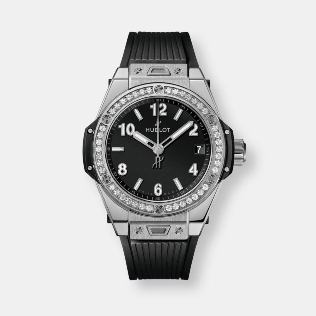Montre big bang one click steel white diamonds