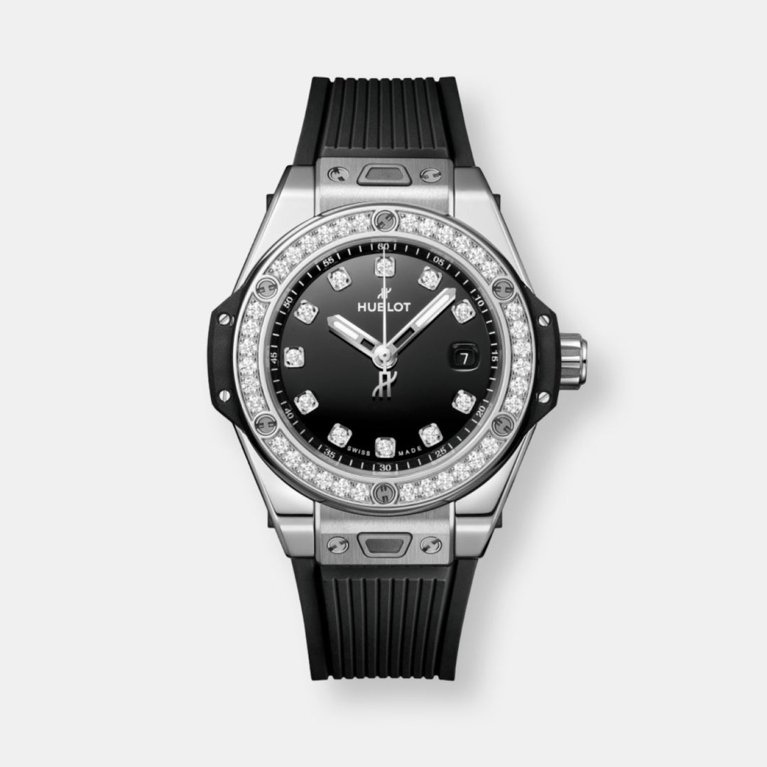 Montre big bang one click steel white diamonds